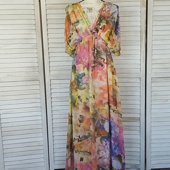 Ronni Nicole Dresses & Skirts - 2 in 1 Watercolor Dress w/ flaw